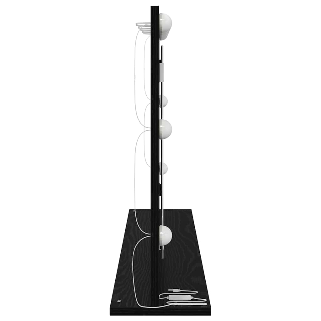 Vaskeskab Spejl Med Led -strimmellys Sort Eg 100 X 55 X 18 Cm - Billede 5