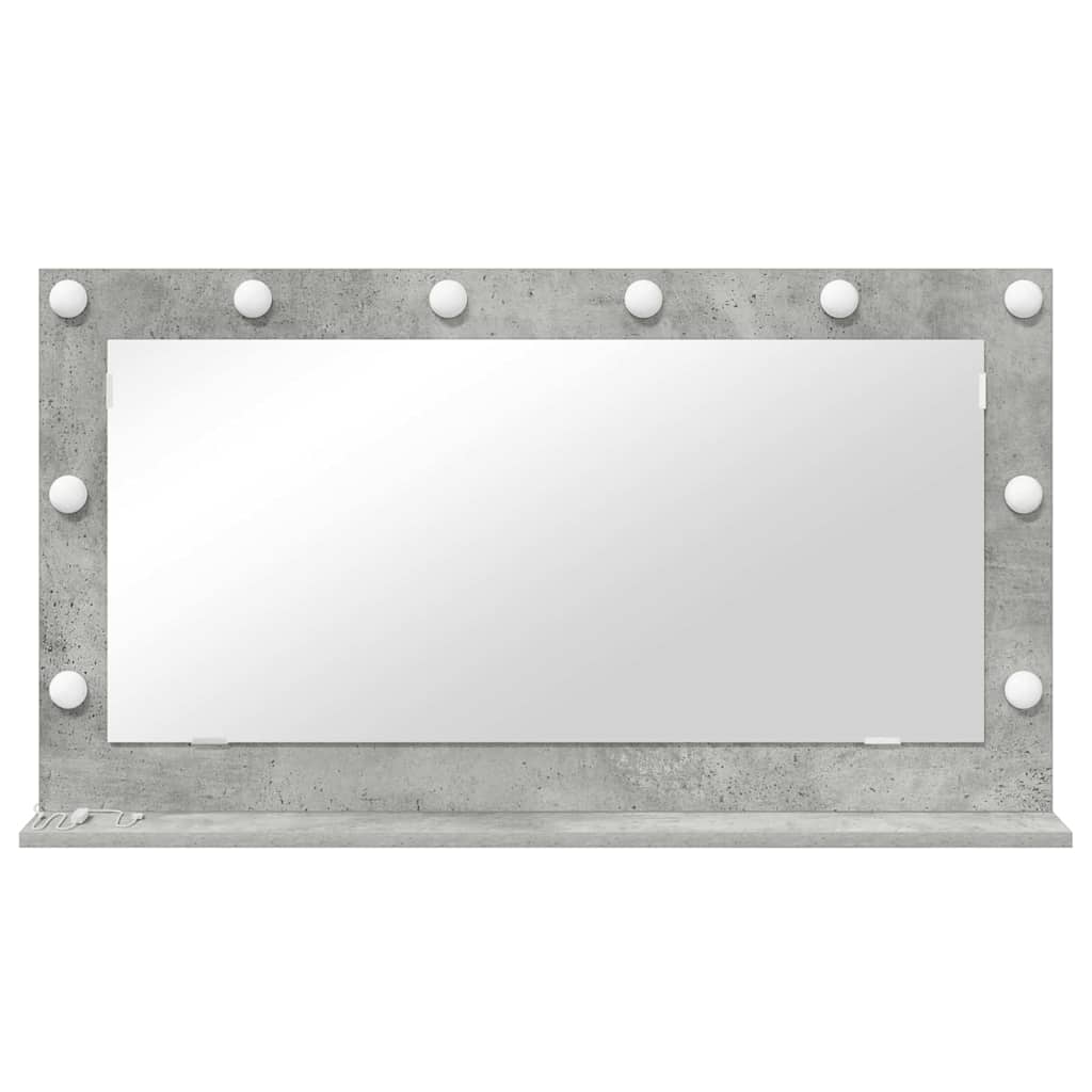 Vaskeskab Spejl Med Led -strimmellys Beton Grå 100 X 55 X 18 Cm - Billede 4