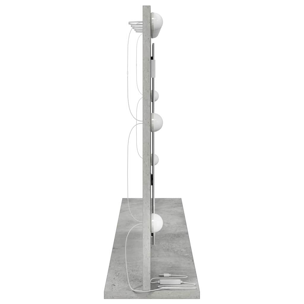 Vaskeskab Spejl Med Led -strimmellys Beton Grå 100 X 55 X 18 Cm - Billede 5