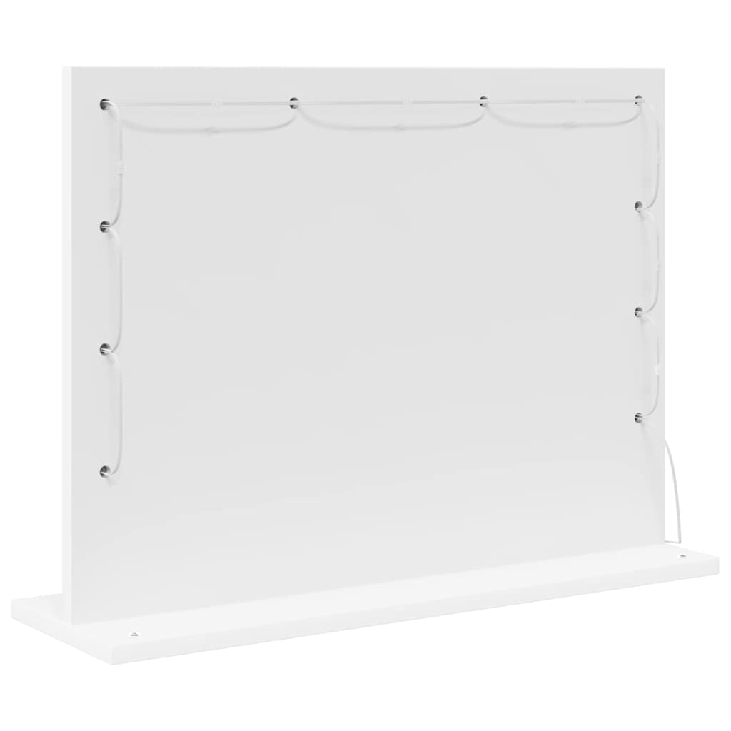 Vaskeskab Spejl Hvid 60 X 45 X 18 Cm Konstrueret Træ Og Glas - Billede 6