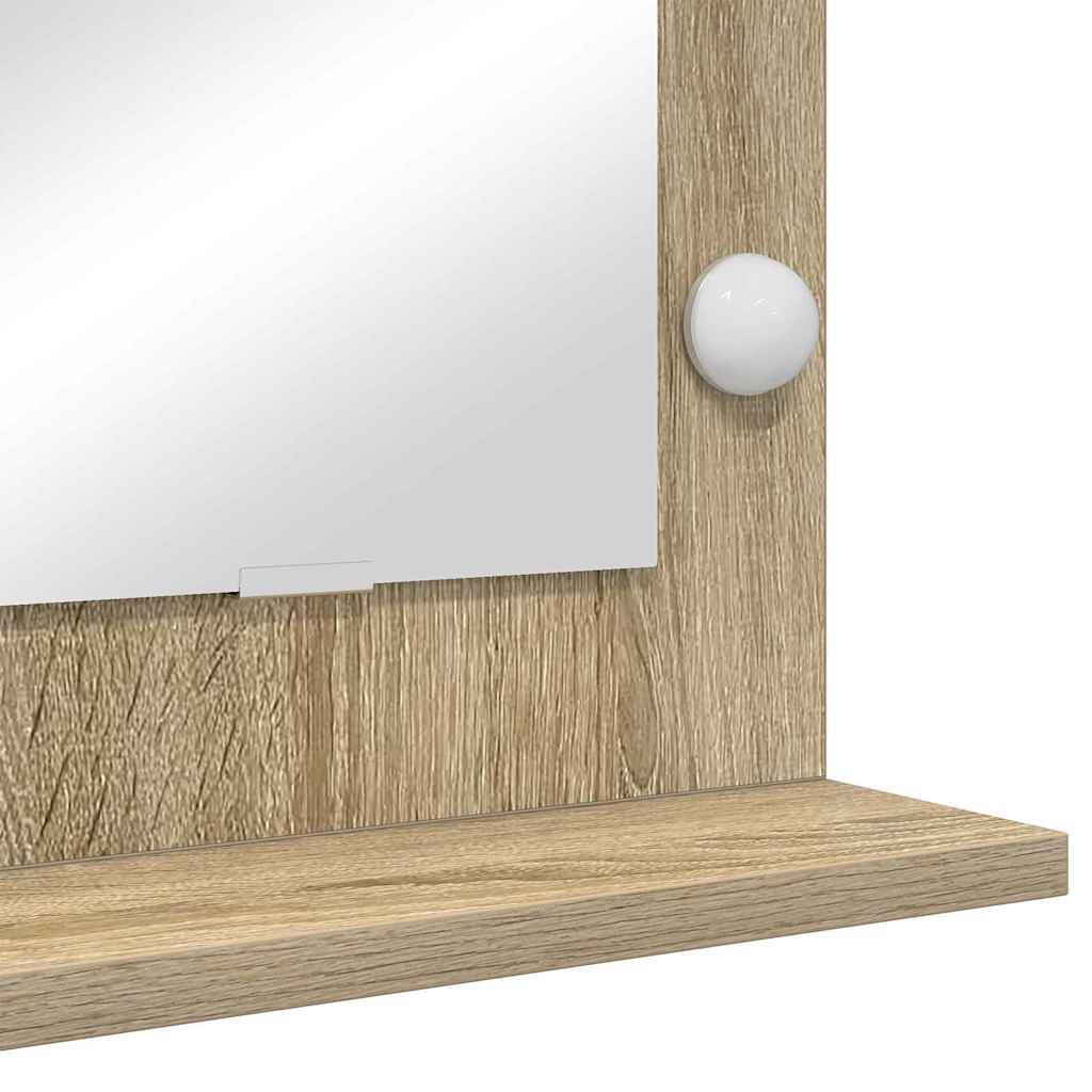 Vaskeskab Spejl Med Led -strimmellys Sonoma Eg 60 X 45 X 18 Cm - Billede 7