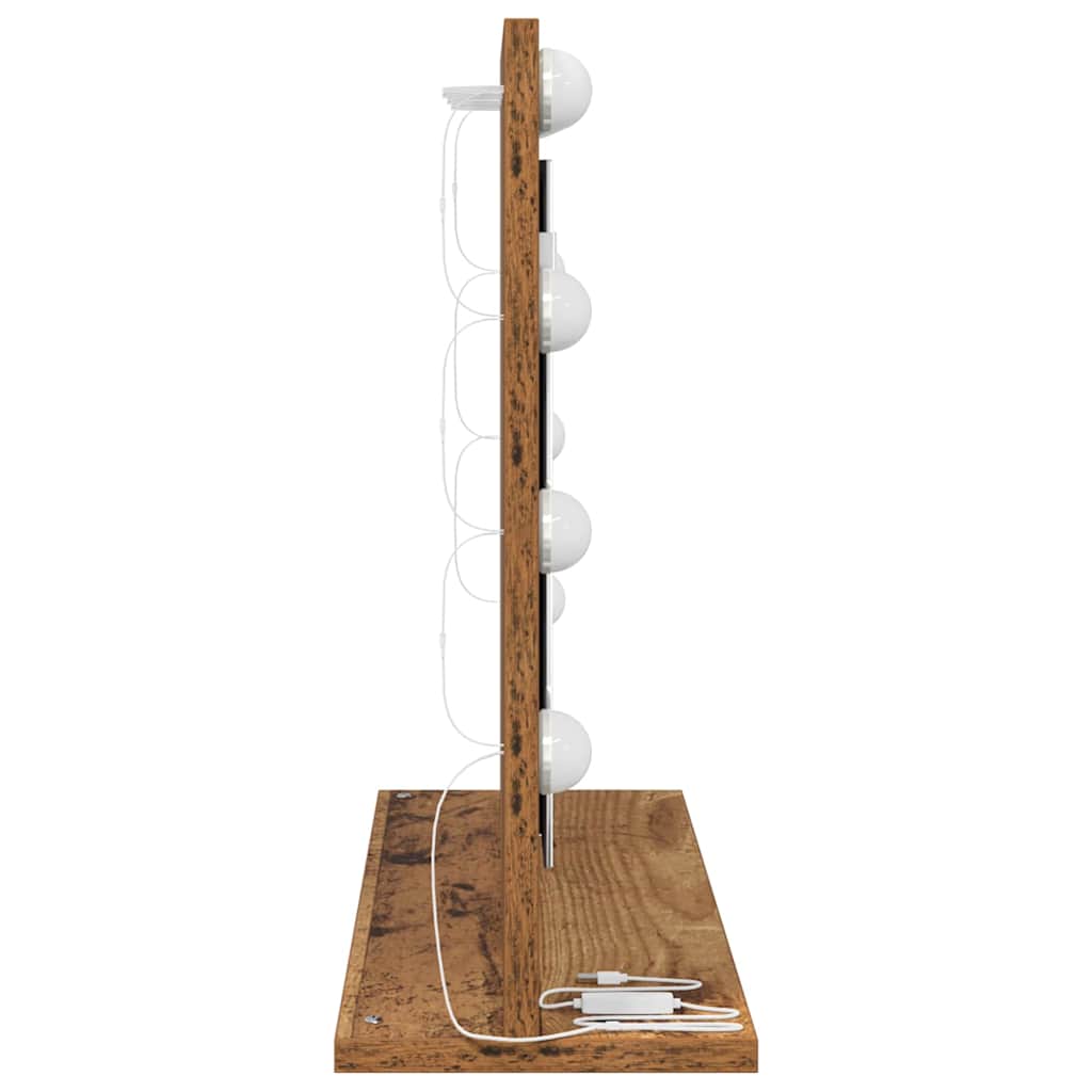Vaskeskab Spejl Med Spejl Gammelt Træ 60 X 45 X 18 Cm - Billede 5