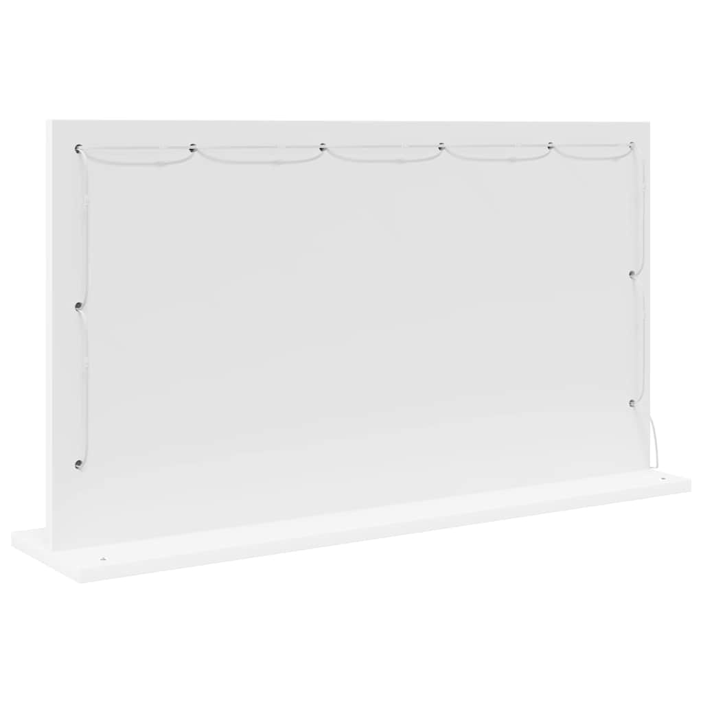 Vaskeskab Spejl Hvid 80 X 45 X 18 Cm Konstrueret Træ Og Glas - Billede 6