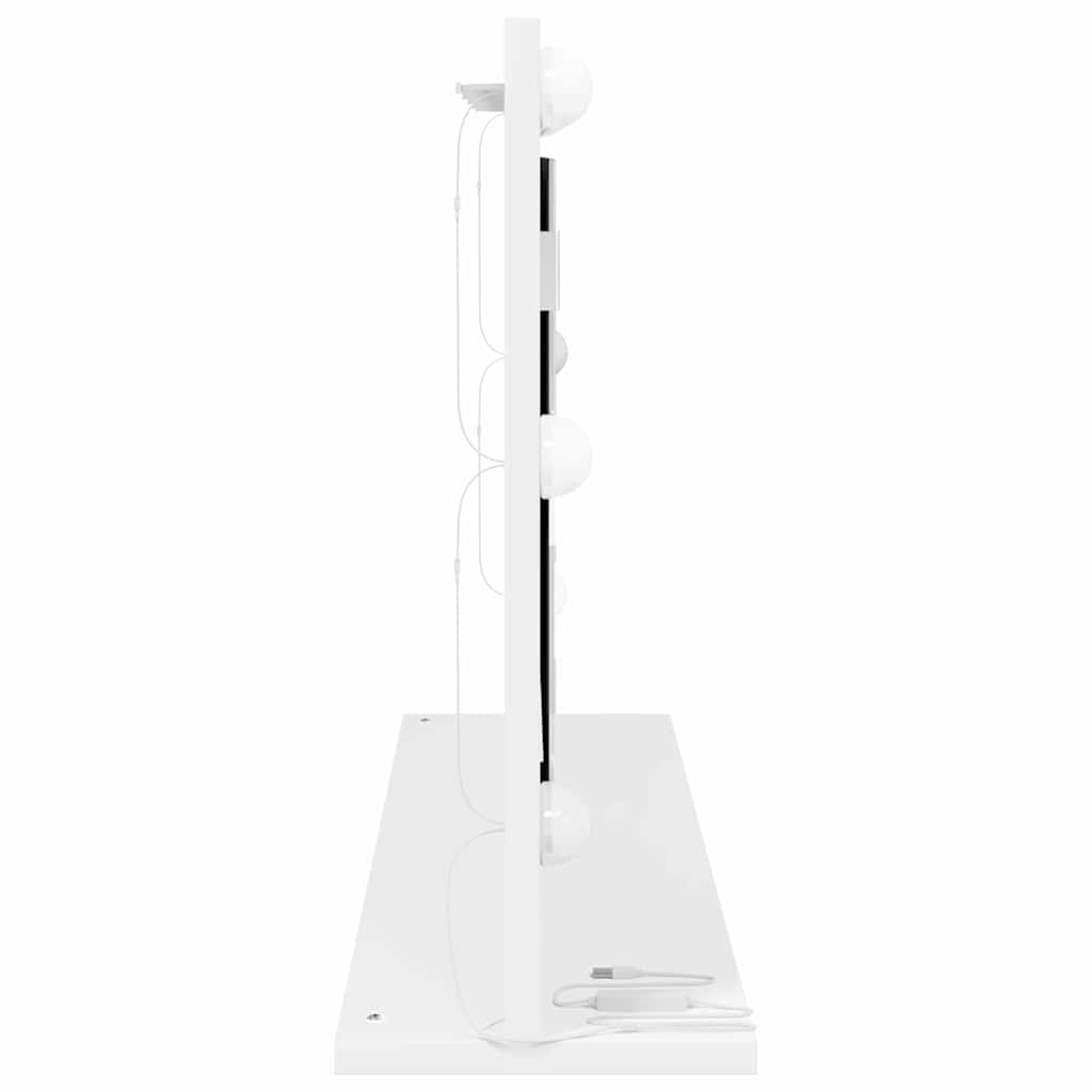 Vaskeskab Spejl Hvid 80 X 45 X 18 Cm Konstrueret Træ Og Glas - Billede 5