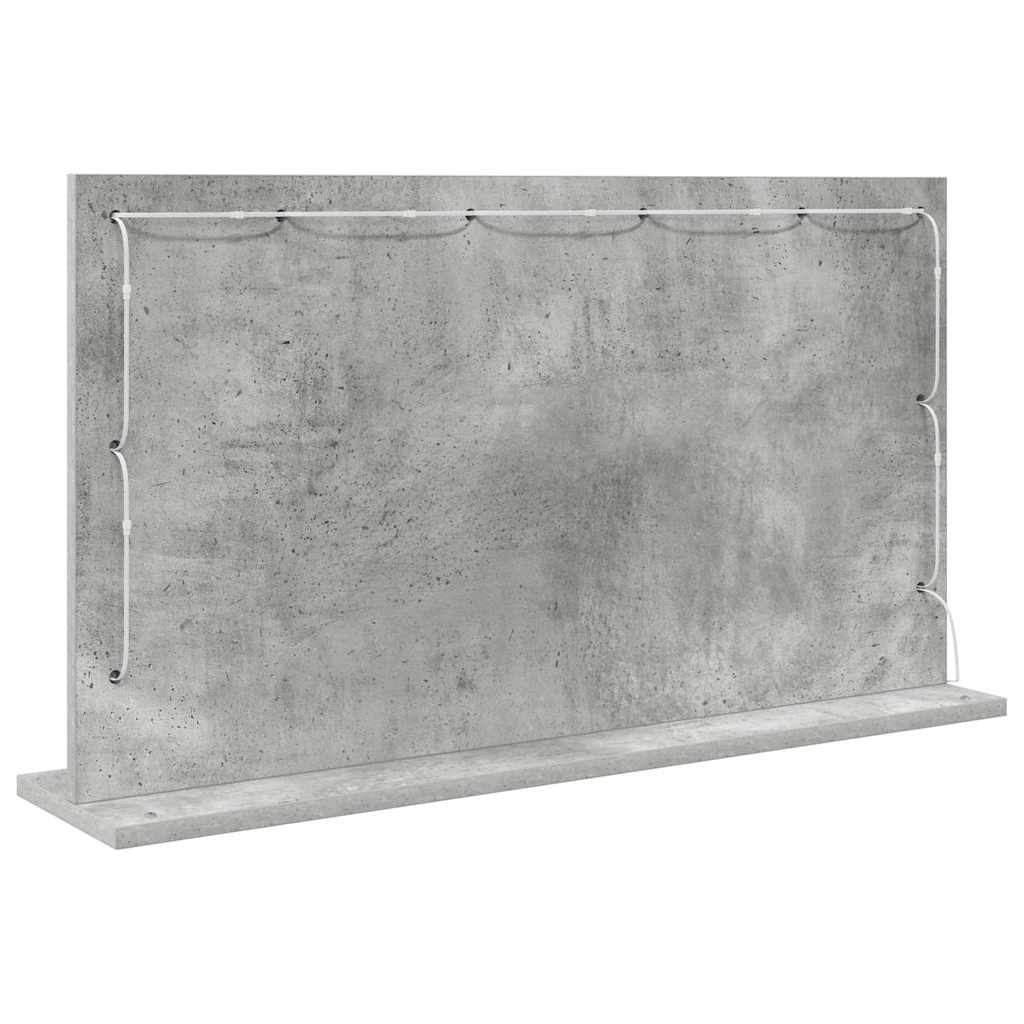 Vaskeskab Spejl Med Led -strimmellys Beton Grå 80 X 45 X 18 Cm - Billede 6