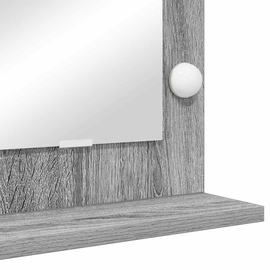 Vaskeskab Spejl Med Led -strimmellys Grå Sonoma 80 X 45 X 18 Cm - Billede 7