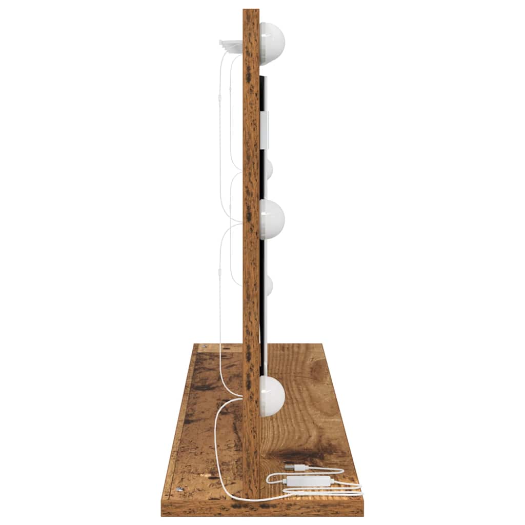 Vaskeskab Spejl Med Spejl Gammelt Træ 80 X 45 X 18 Cm - Billede 5