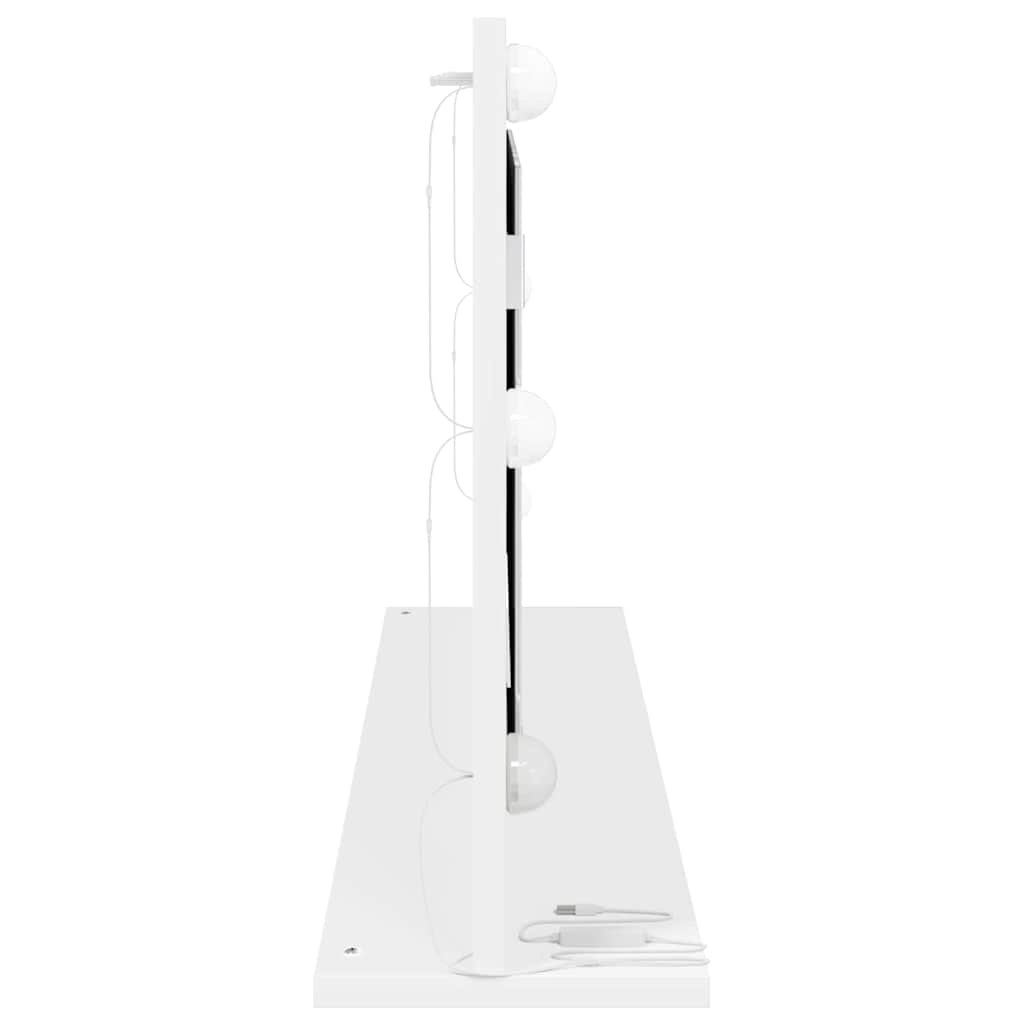 Vaskeskab Spejl Hvid 100 X 45 X 18 Cm Konstrueret Træ Og Glas - Billede 5