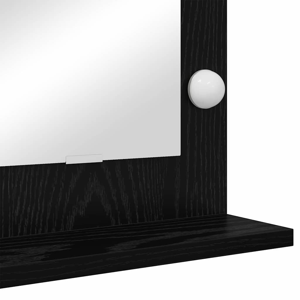 Vaskeskab Spejl Med Led -strimmellys Sort Eg 100 X 45 X 18 Cm - Billede 7