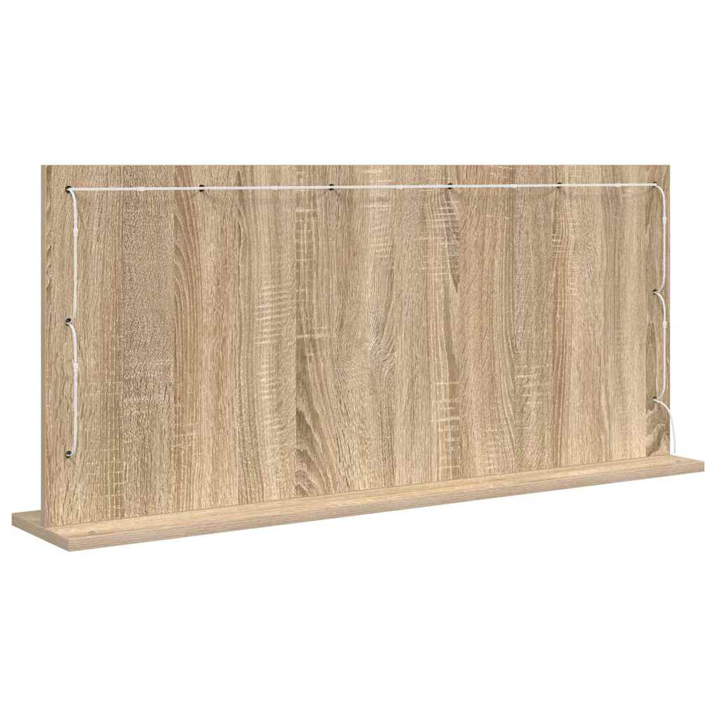 Vaskeskab Spejl Med Led -strimmellys Sonoma Eg 100 X 45 X 18 Cm - Billede 6