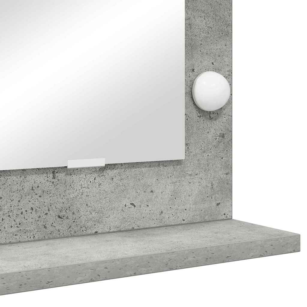 Vaskeskab Spejl Med Led -strimmellys Beton Grå 100 X 45 X 18 Cm - Billede 7