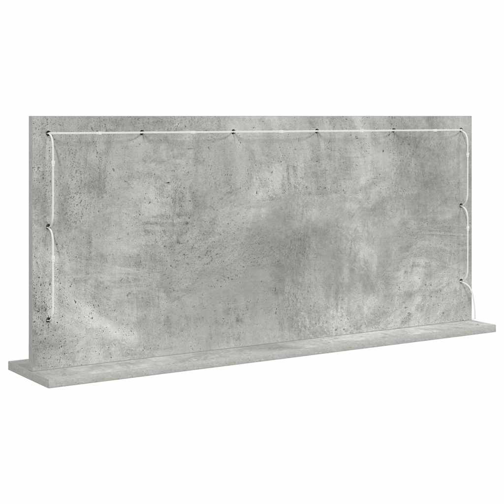 Vaskeskab Spejl Med Led -strimmellys Beton Grå 100 X 45 X 18 Cm - Billede 6