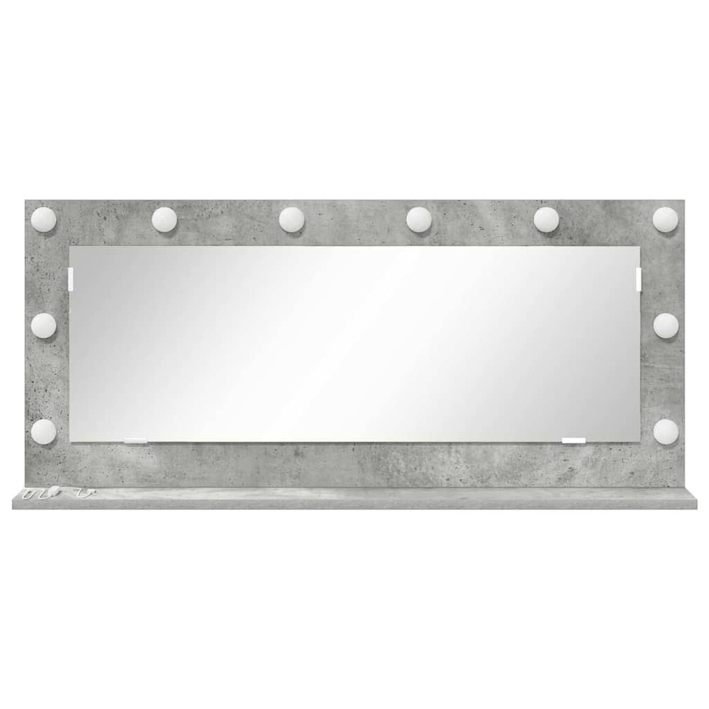 Vaskeskab Spejl Med Led -strimmellys Beton Grå 100 X 45 X 18 Cm - Billede 4