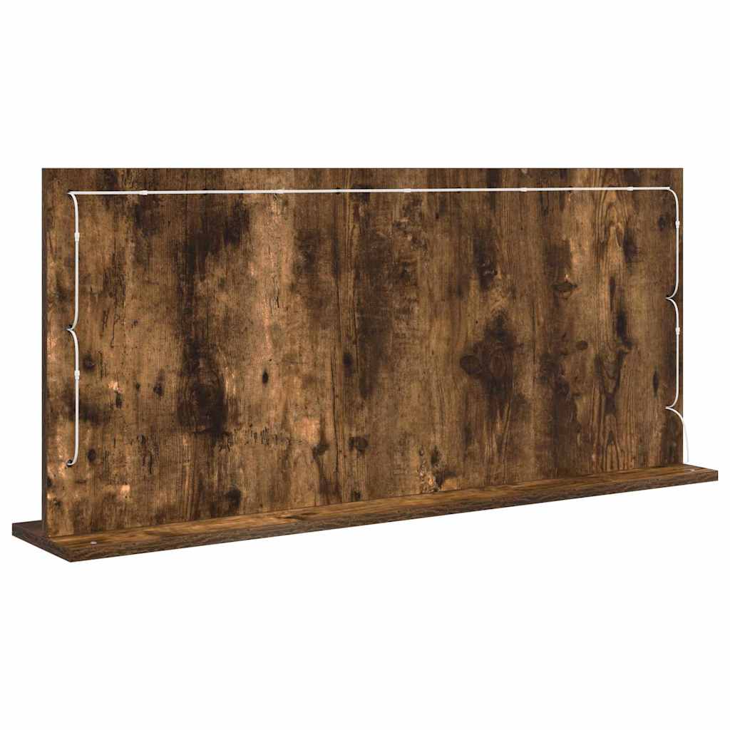 Vaskeskab Spejl Med Led -strimmellys Røget Eg 100 X 45 X 18 Cm - Billede 6