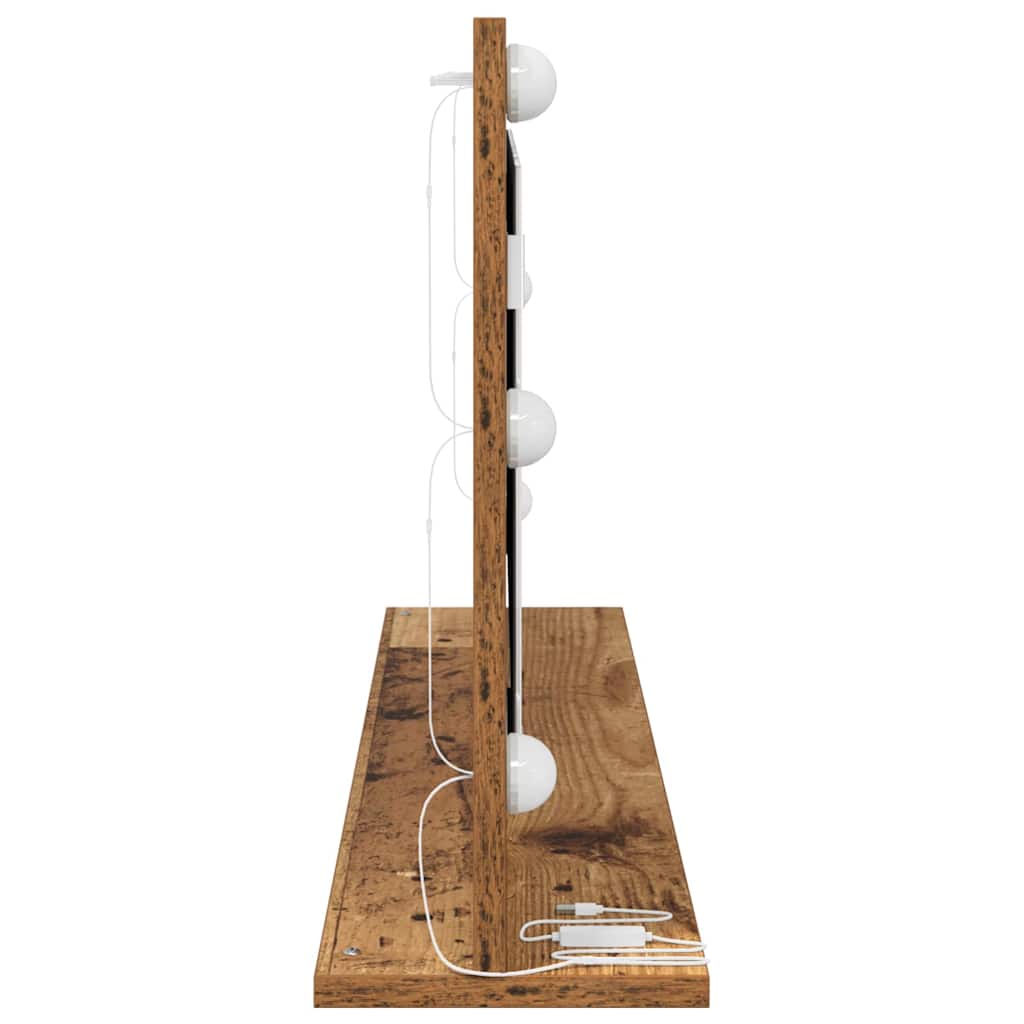 Vaskeskab Spejl Med Spejl Gammelt Træ 100 X 45 X 18 Cm - Billede 5
