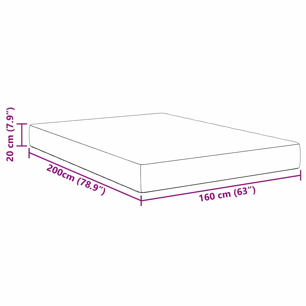 Sengemadras Med Madras Lysegrå 160 200 Cm Stof - Billede 9