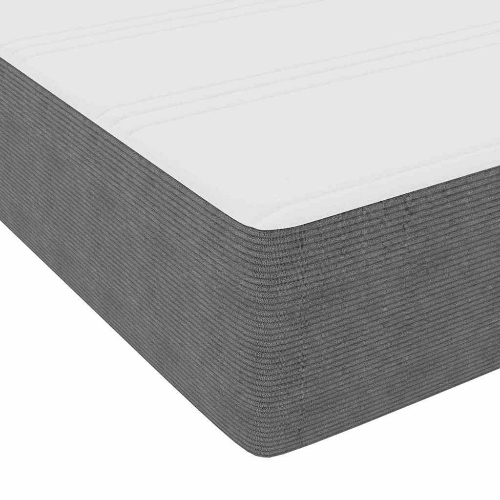 Box Spring Seng Lys Grå, Hvid 193 90 60 Cm Corduroy Stof - Billede 11