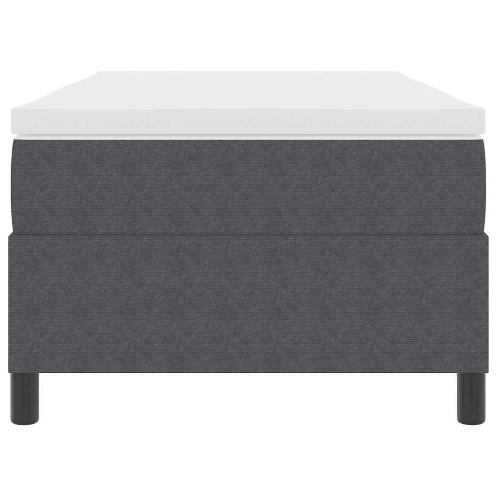 Box Spring Seng Mørk Grå Og Hvid 203 90 60 Cm Corduroy Stof - Billede 7