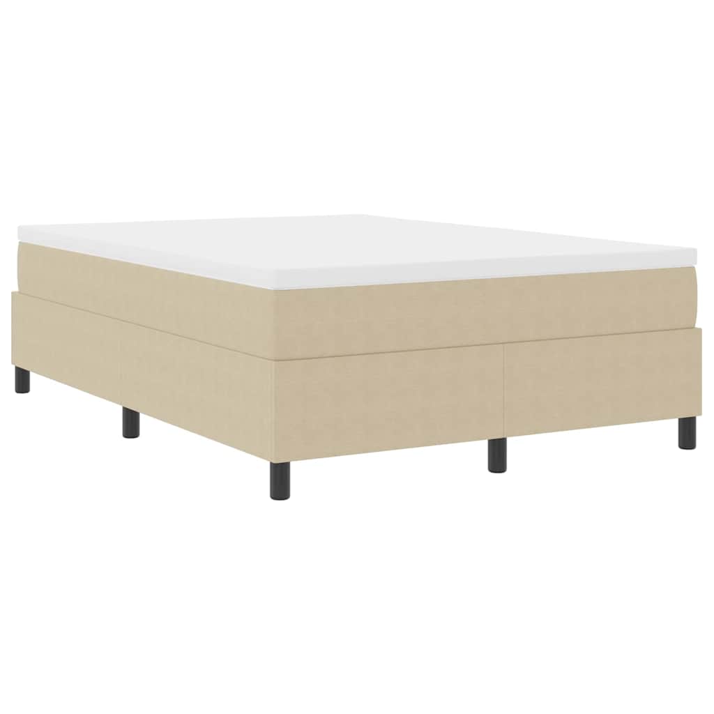 Box Spring Seng Lys Grå Og Hvid 203 X 140 X 60 Cm Corduroy Stof - Billede 2