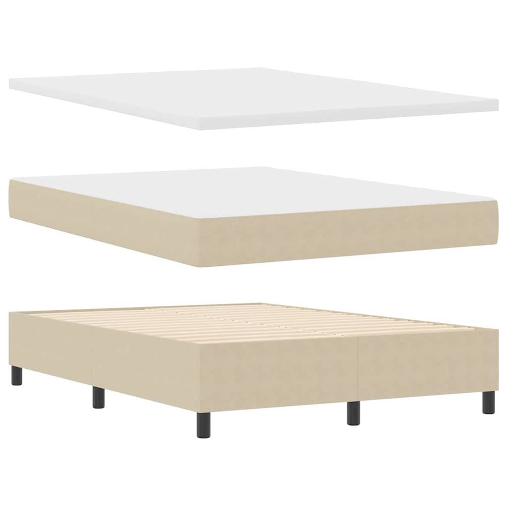 Box Spring Seng Lys Grå Og Hvid 203 X 140 X 60 Cm Corduroy Stof - Billede 5