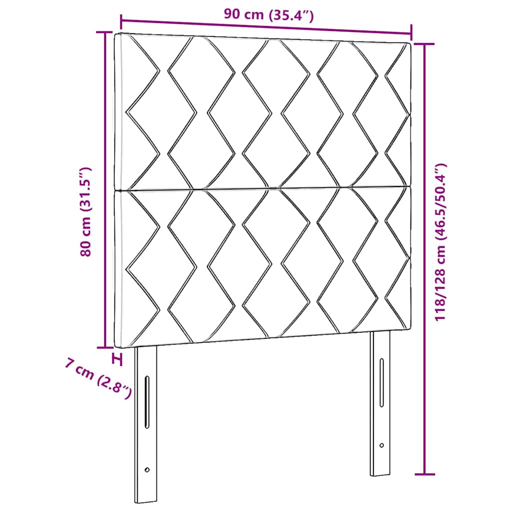 Stofseng Gavl Geometrisk Med Hovedgærde Mørkegrå 90 Cm Stof - Billede 9