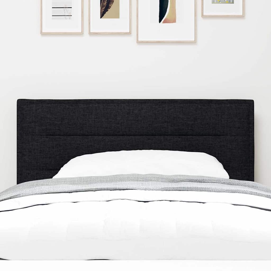 Led Sengegavl Med Led -strimmellys Vægmonteret Sort 80 Cm Stof - Billede 4
