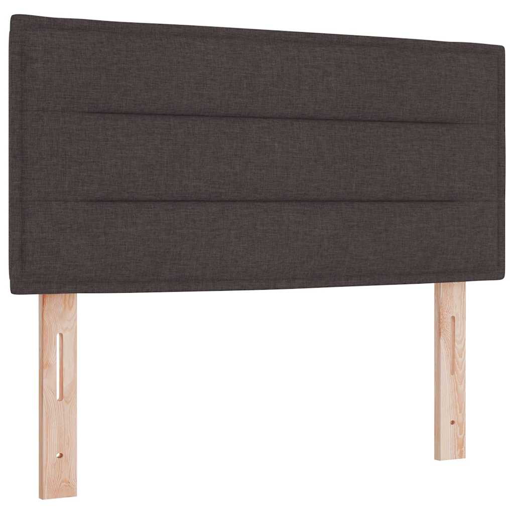 Led Sengegavl Med Led -strimmellys Mørkebrun 80 Cm Stof - Billede 2