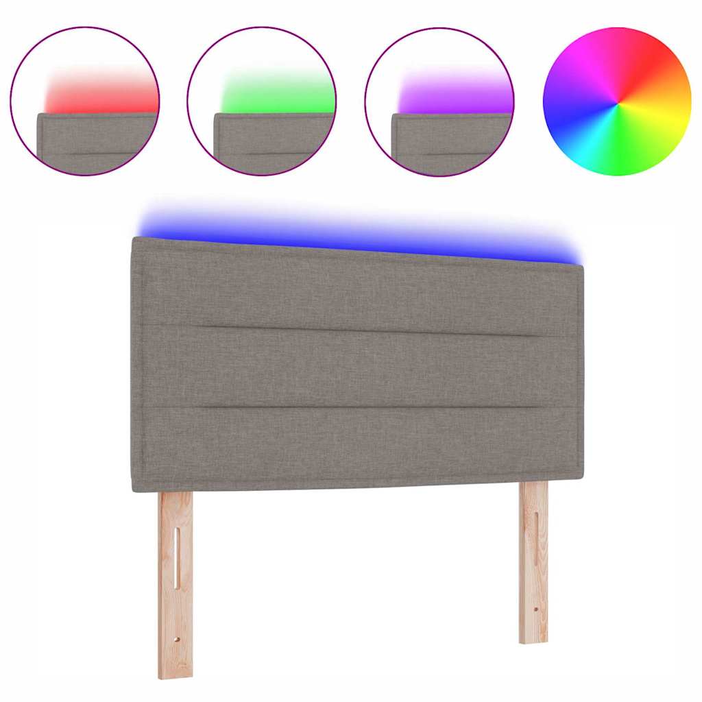 Led Sengegavl Med Led -strimmellys Gråbrun 80 Cm Stof - Billede 3