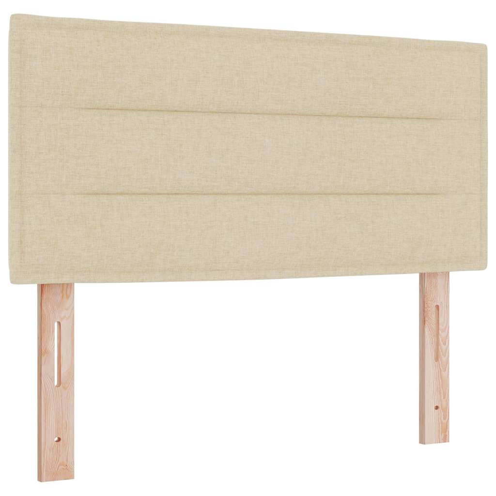 Led Sengegavl Med Led -strimmellys Vægmonteret Creme 90 Cm Stof - Billede 2
