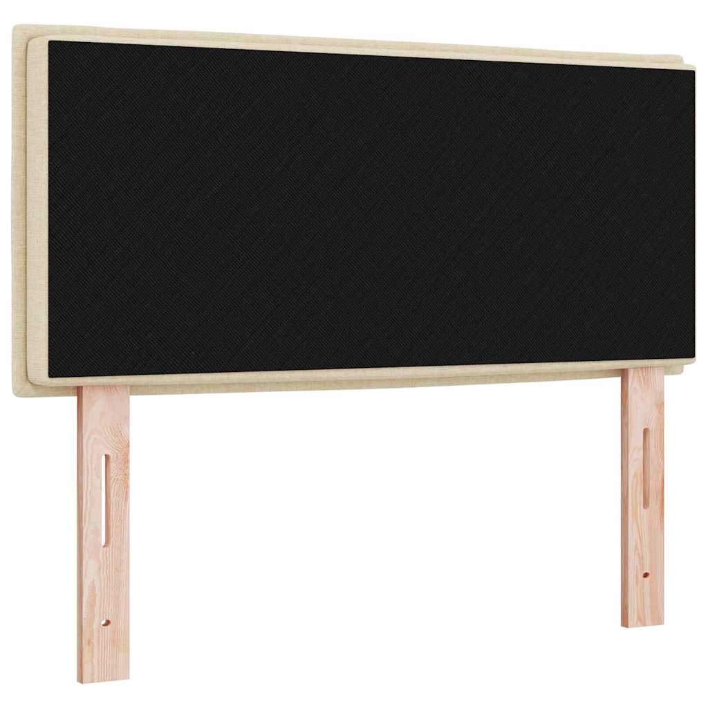 Led Sengegavl Med Led -strimmellys Vægmonteret Creme 90 Cm Stof - Billede 8