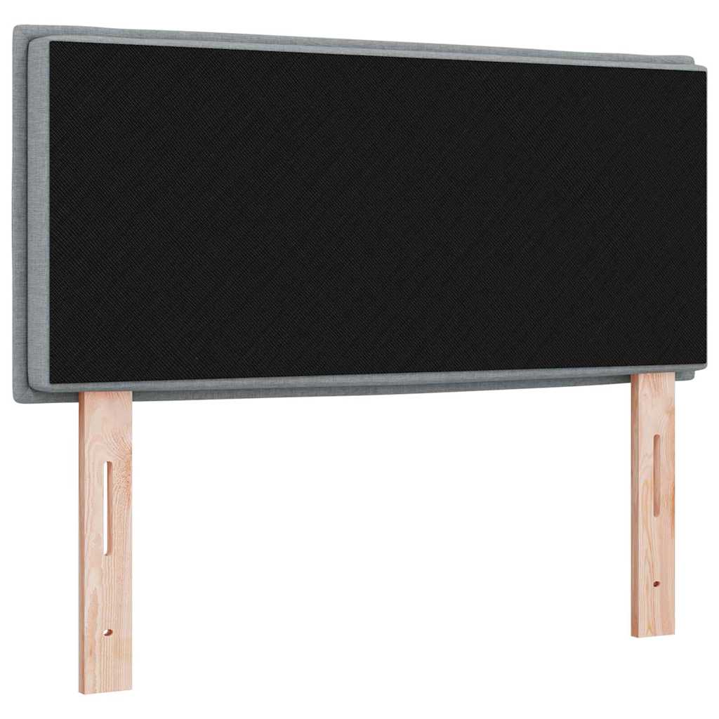 Led Sengegavl Med Led -strimmellys Lysegrå 100 Cm Stof - Billede 8