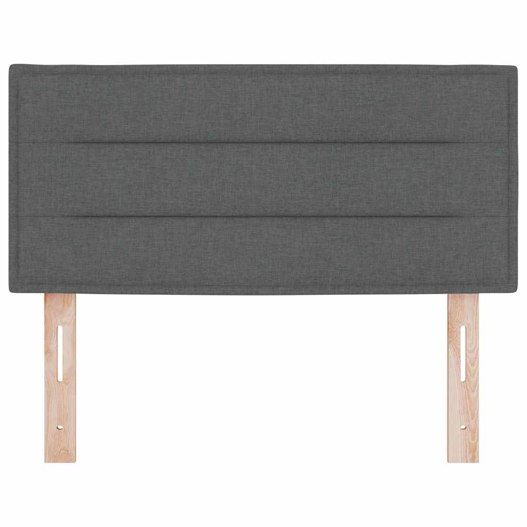 Led Sengegavl Med Led -strimmellys Mørkegrå 100 Cm Stof - Billede 6