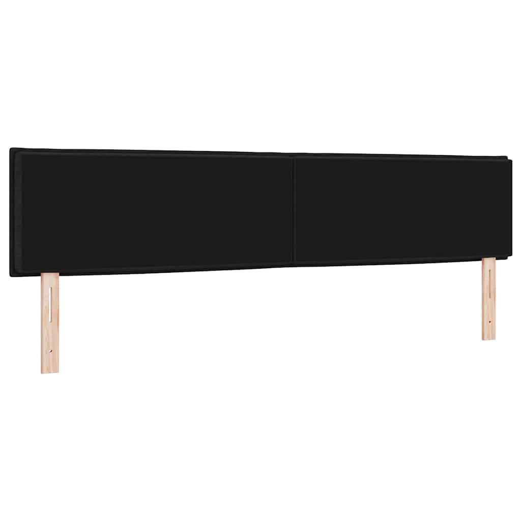 Led Sengegavl Med Led -strimmellys Vægmonteret Sort 200 Cm Stof - Billede 8