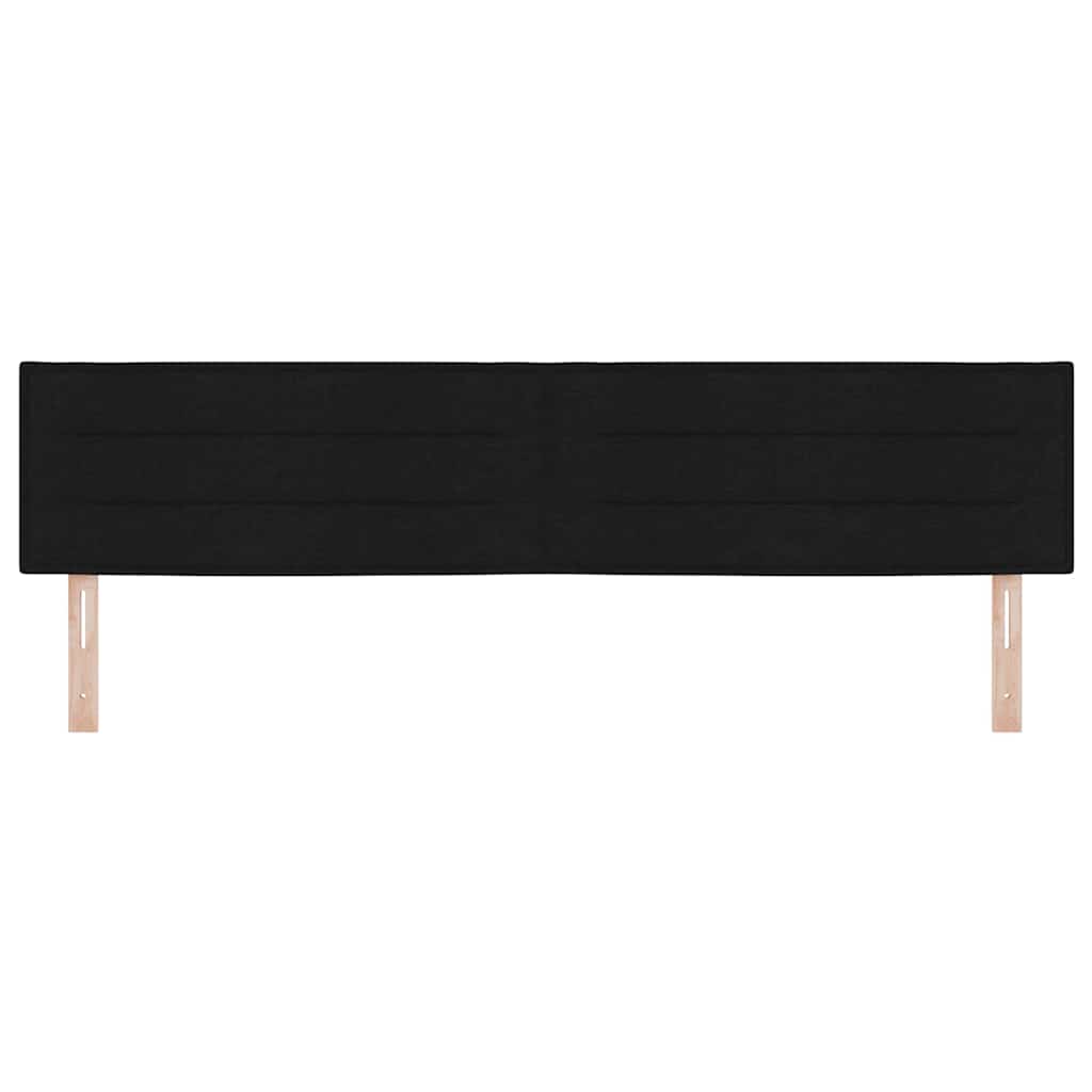 Led Sengegavl Med Led -strimmellys Vægmonteret Sort 200 Cm Stof - Billede 6