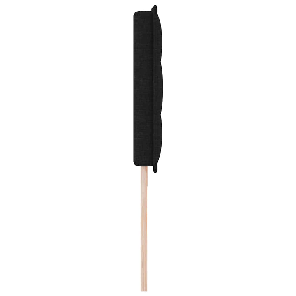 Led Sengegavl Med Led -strimmellys Vægmonteret Sort 200 Cm Stof - Billede 7