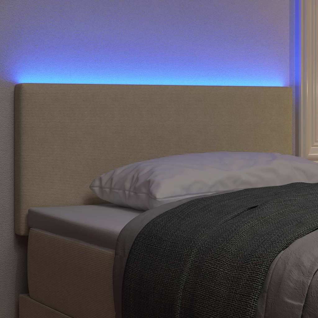 Led Sengegavl Med Led -strimmellys Grå Grøn 90 Cm Stof - Billede 5