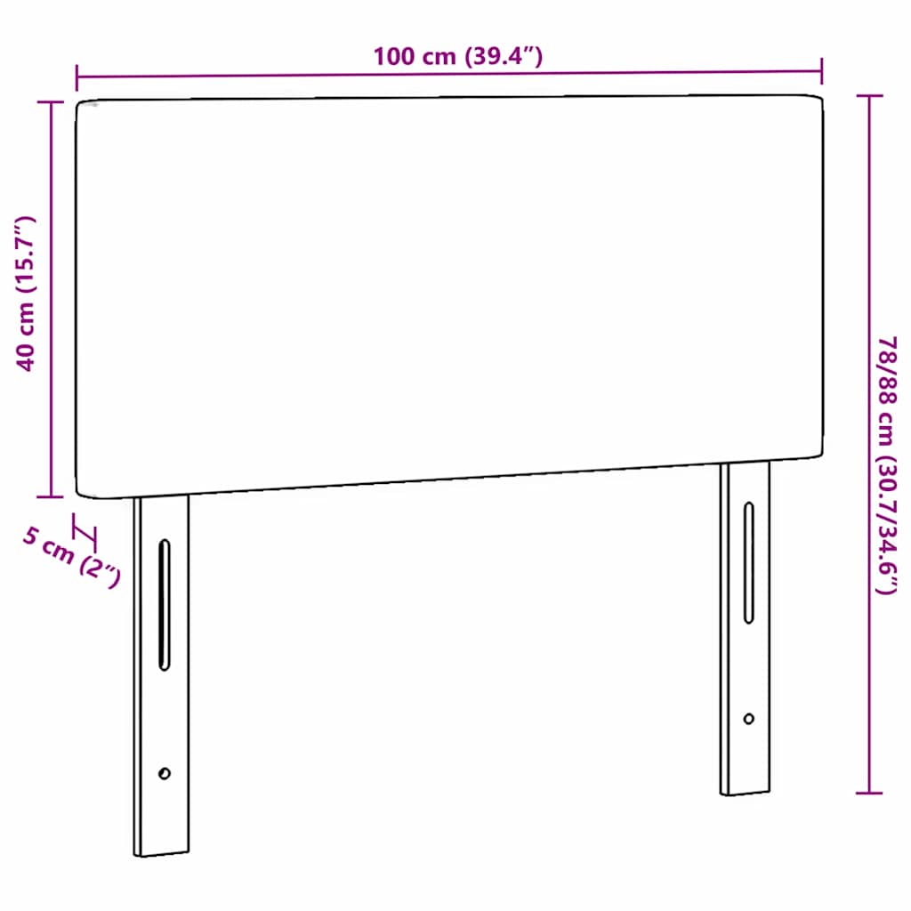 Led Sengegavl Med Led -strimmellys Grå Grøn 100 Cm Stof - Billede 11