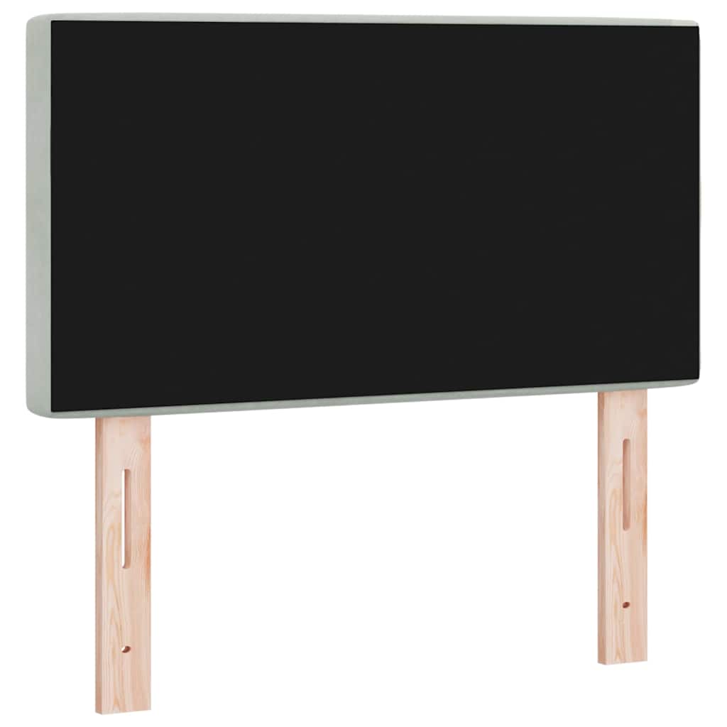 Led Sengegavl Med Led -strimmellys Argyle Lysegrå 80 Cm Fløjl - Billede 8