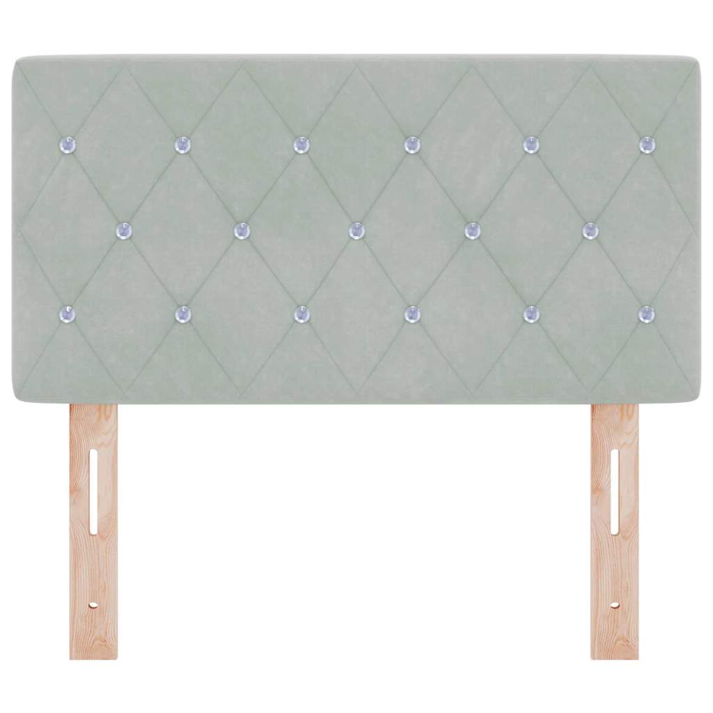 Led Sengegavl Med Led -strimmellys Argyle Lysegrå 80 Cm Fløjl - Billede 6