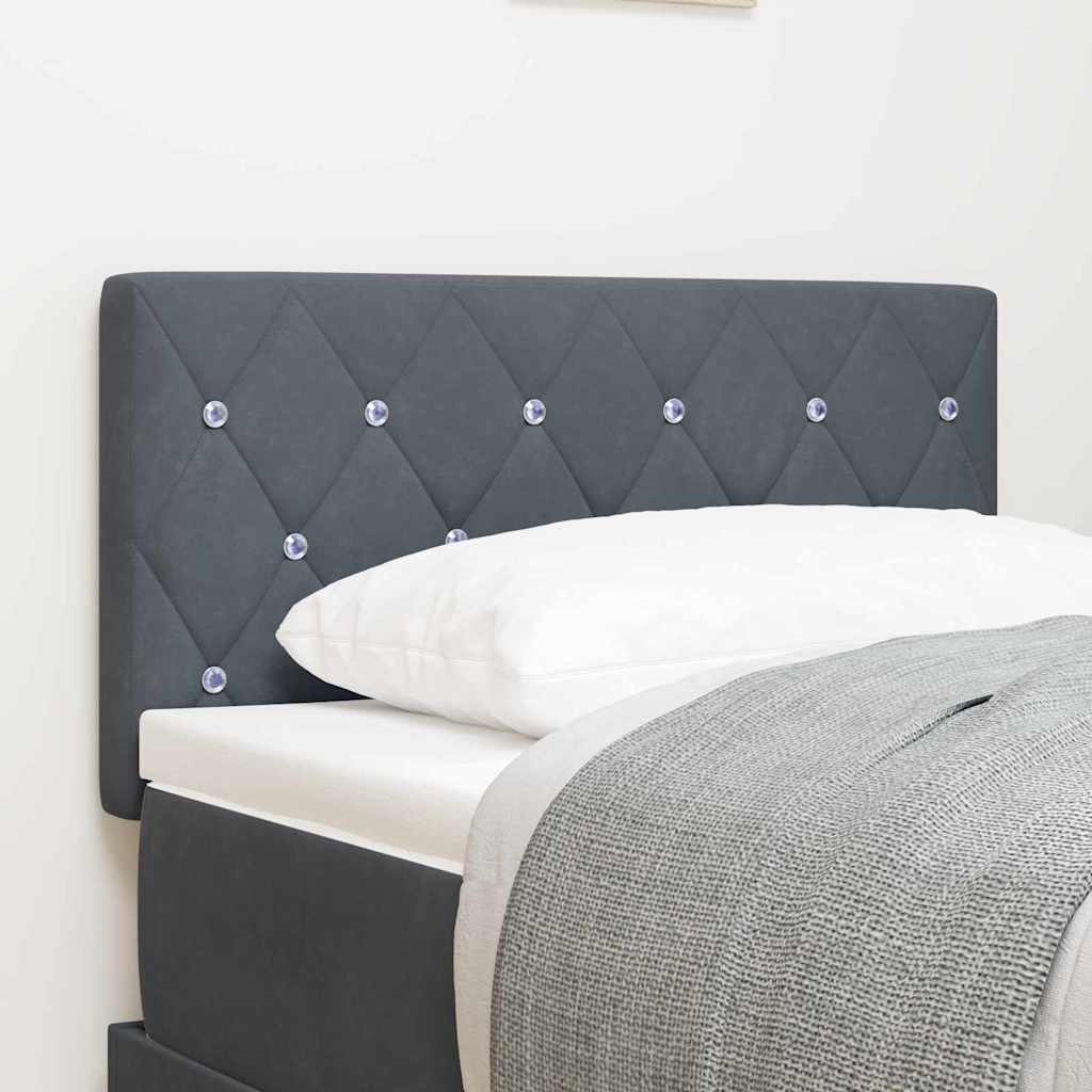 Led Sengegavl Med Led -strimmellys Argyle Mørkegrå 80 Cm Fløjl - Hovedbillede