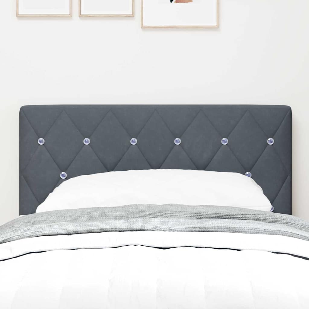 Led Sengegavl Med Led -strimmellys Argyle Mørkegrå 80 Cm Fløjl - Billede 4