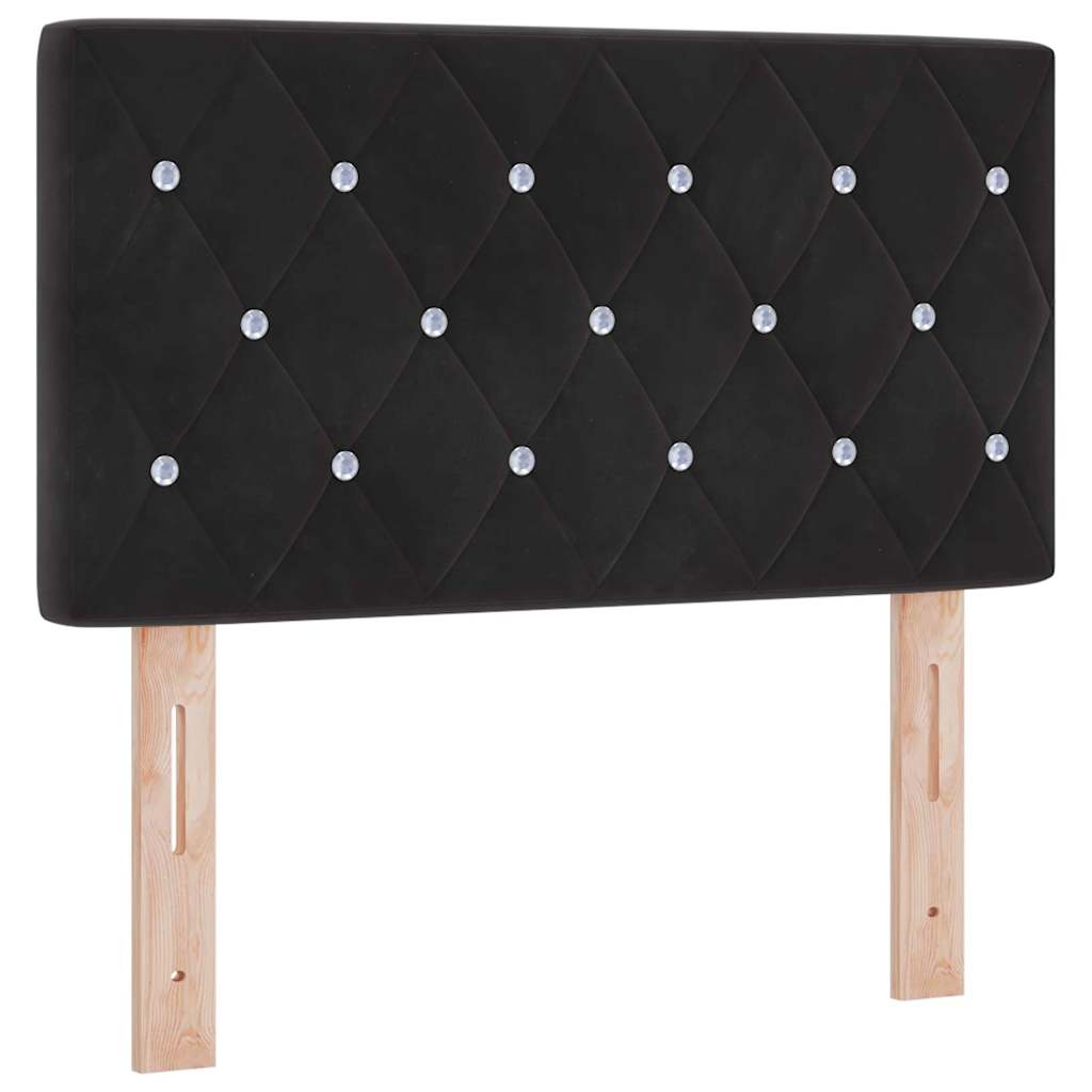Led Sengegavl Med Led -strimmellys Argyle Sort 80 Cm Fløjl - Billede 2