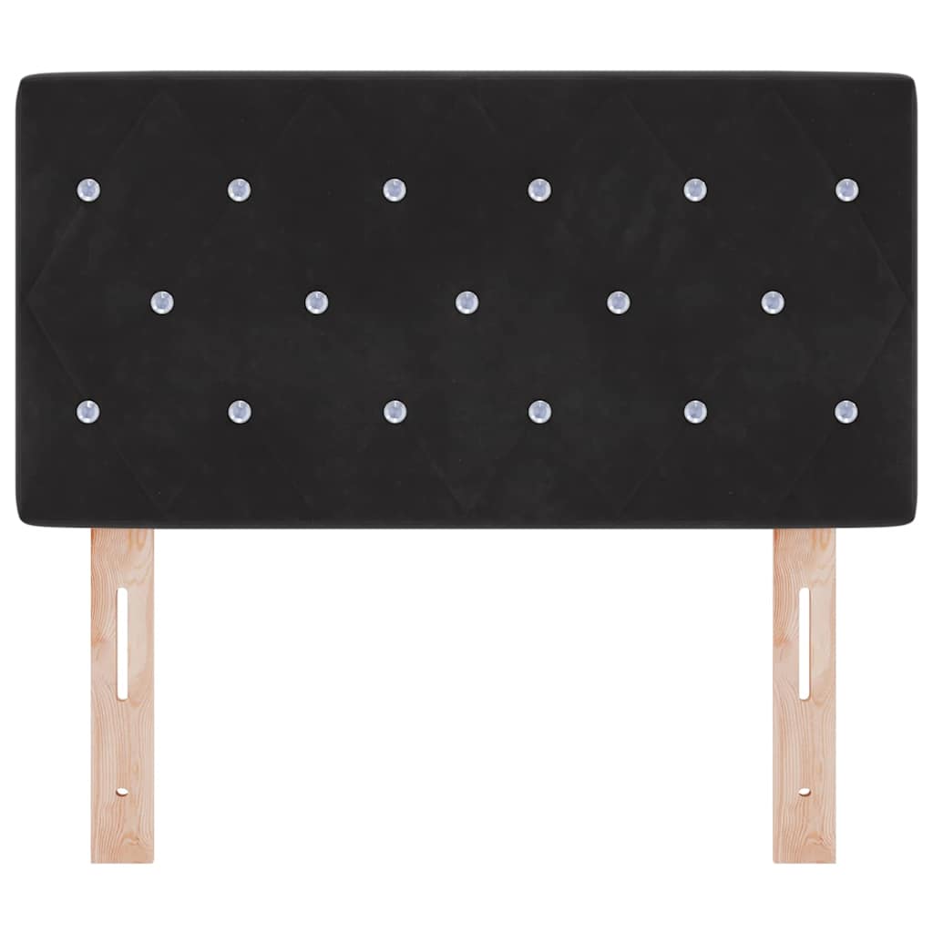 Led Sengegavl Med Led -strimmellys Argyle Sort 80 Cm Fløjl - Billede 6