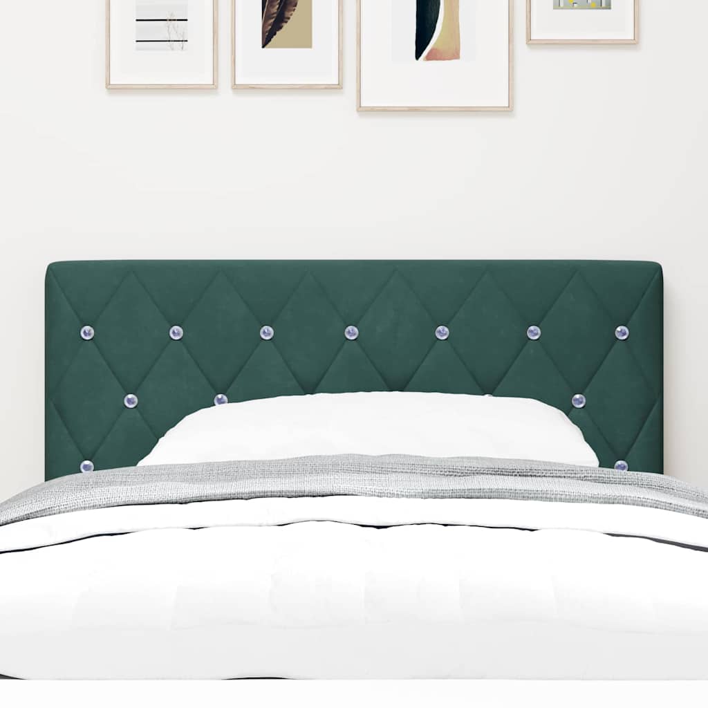 Led Sengegavl Med Led -strimmellys Argyle Mørkegrøn 90 Cm Fløjl - Billede 4