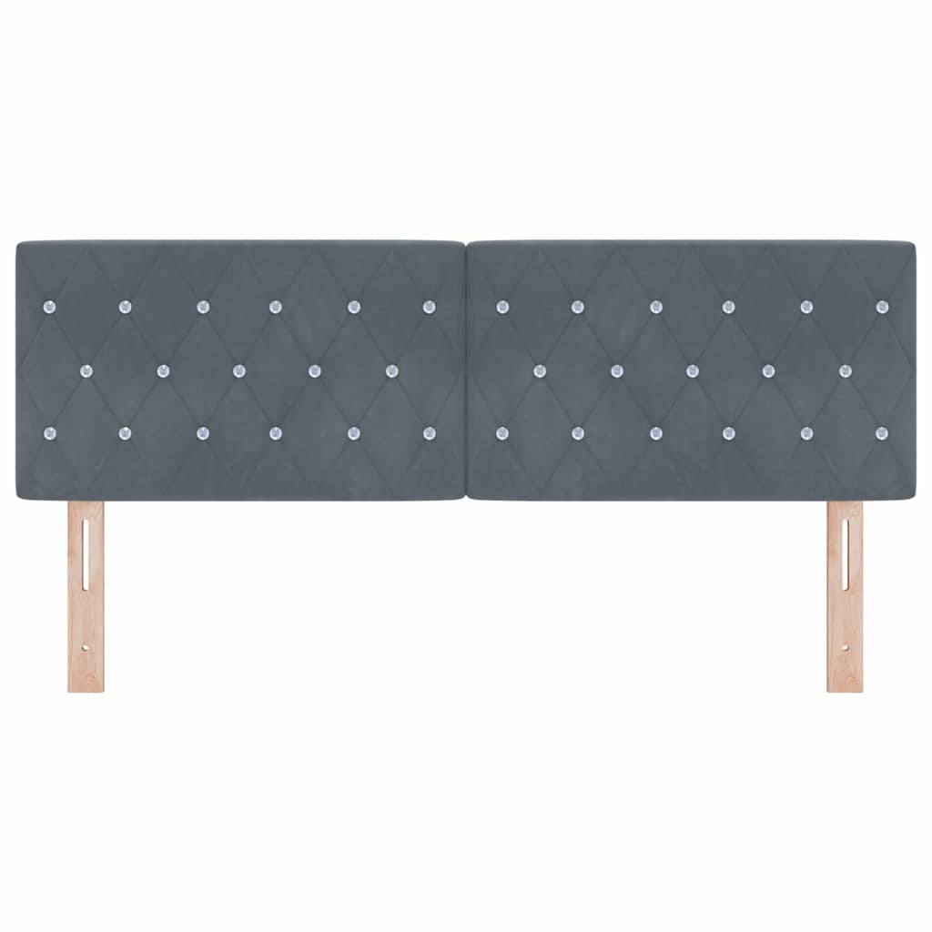 Led Sengegavl Med Led -strimmellys Argyle Mørkegrå 144 Cm Fløjl - Billede 5
