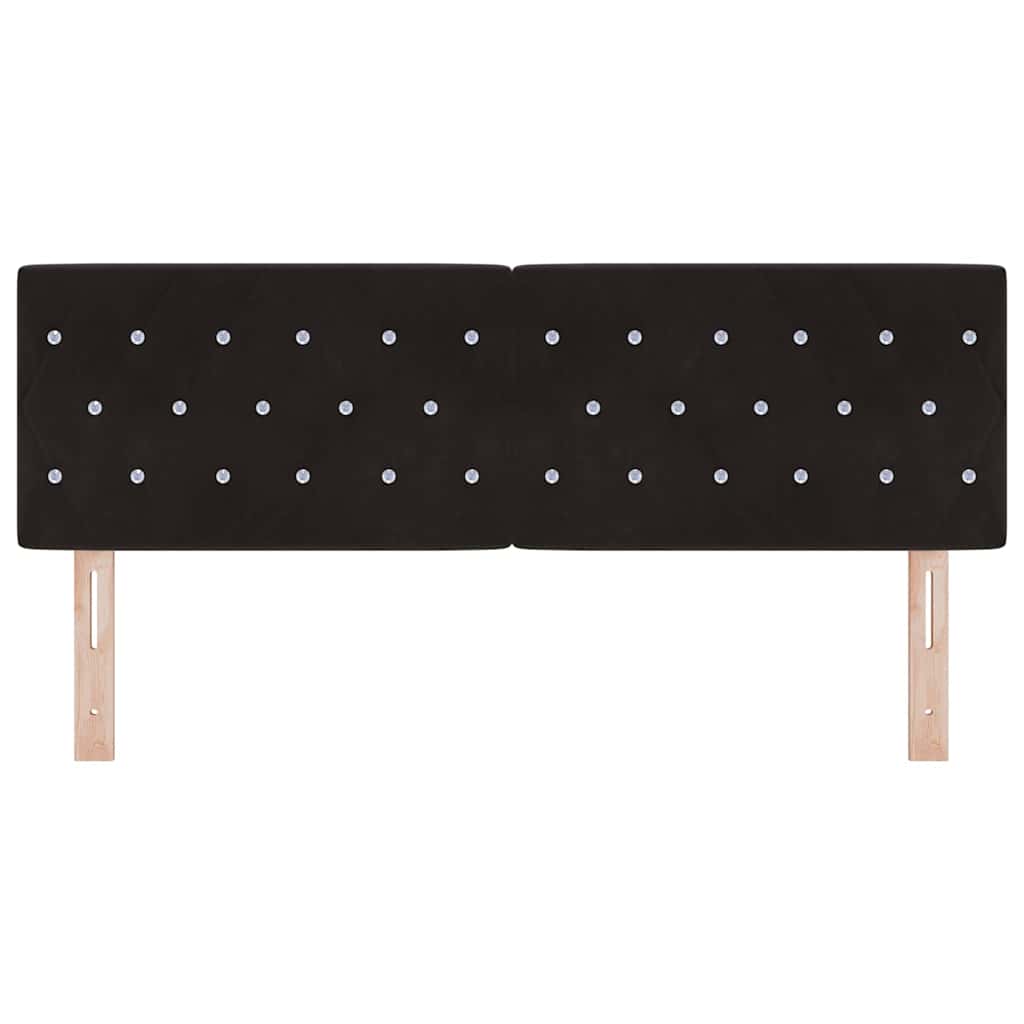 Led Sengegavl Med Led -strimmellys Argyle Sort 144 Cm Fløjl - Billede 5