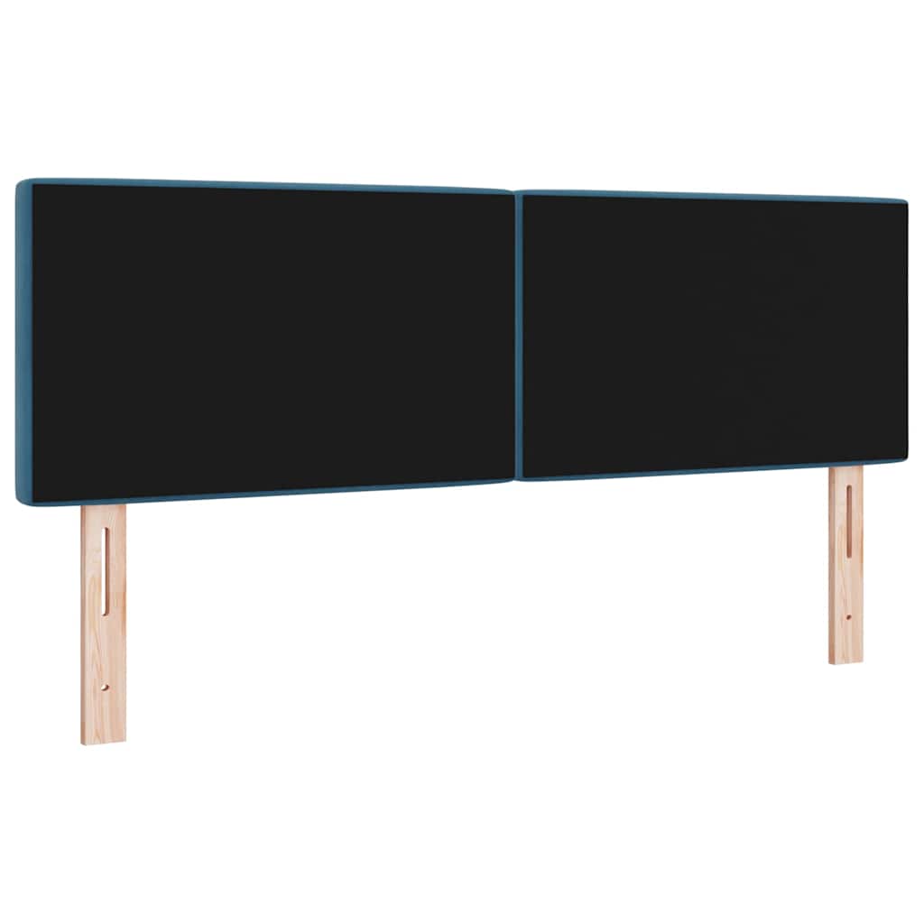 Led Sengegavl Med Led -strimmellys Argyle Mørkeblå 144 Cm Fløjl - Billede 8