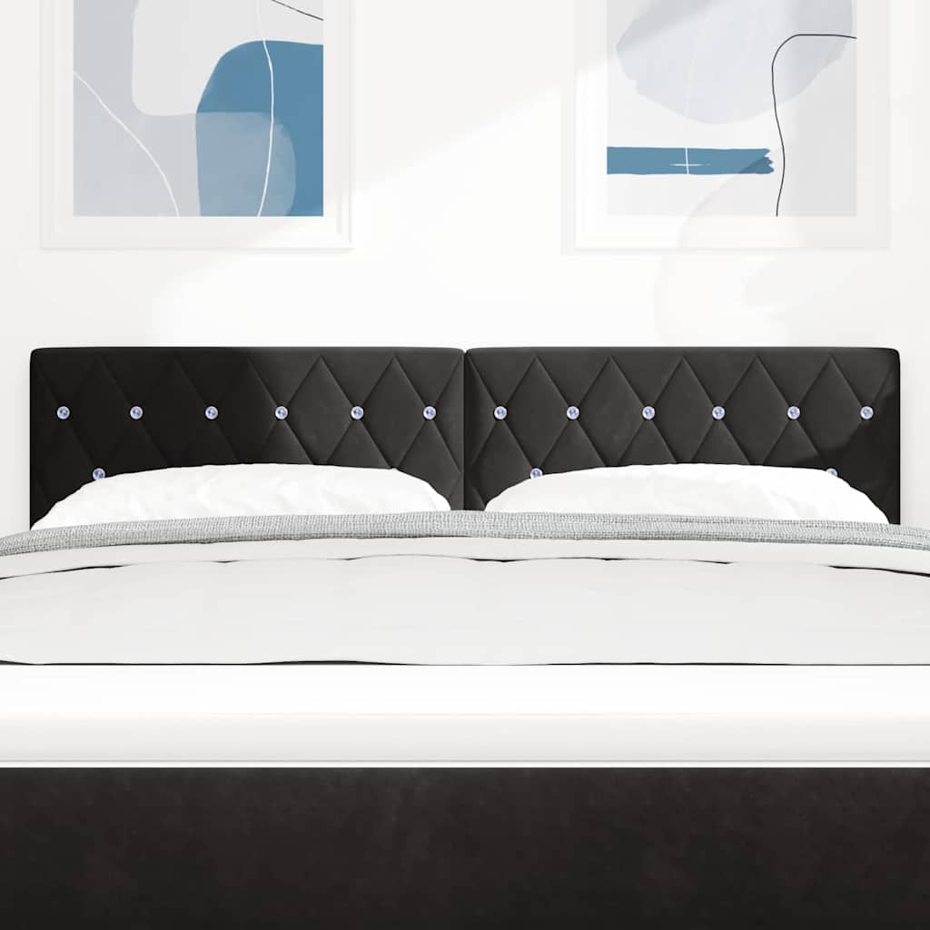 Led Sengegavl Med Led -strimmellys Argyle Sort 80 Cm Fløjl - Billede 4
