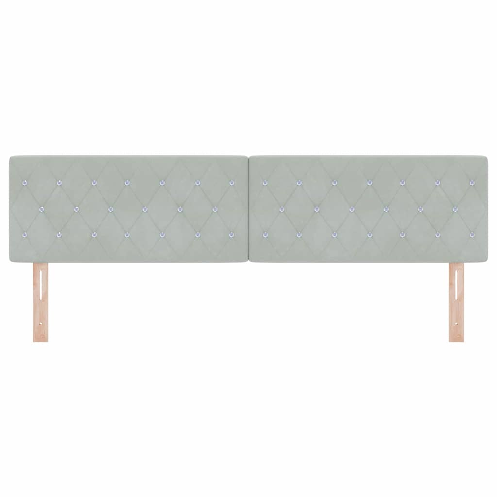 Led Sengegavl Med Led -strimmellys Argyle Lysegrå 90 Cm Fløjl - Billede 6