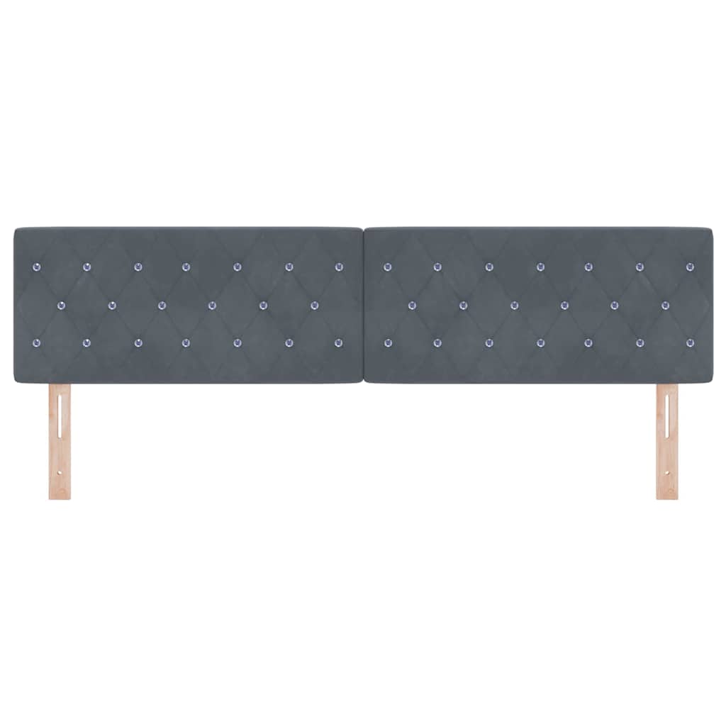 Led Sengegavl Med Led -strimmellys Argyle Mørkegrå 90 Cm Fløjl - Billede 6